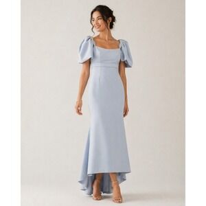 Alexander By Daymor Dress Womens 16 Blue Off Shoulder Rhinestone Mermaid Gown